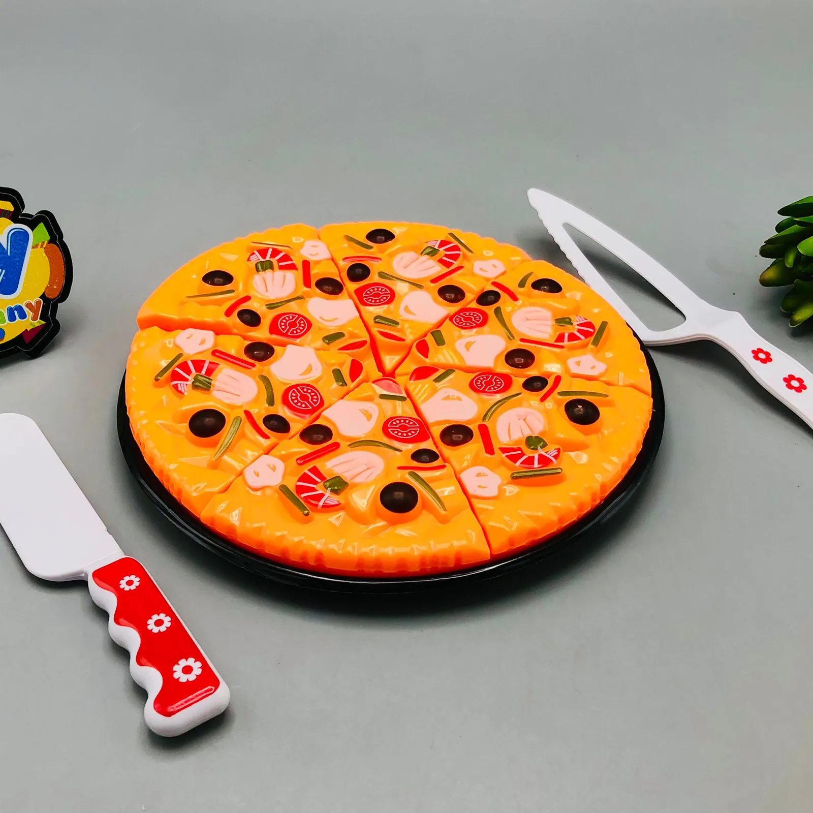 12Pcs Pretend Play Pizza Cutting Set