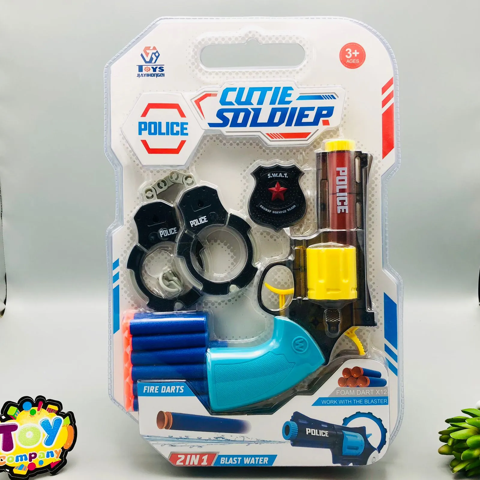 2in1 Manual Water & Soft Bullets Police Revolver Toy