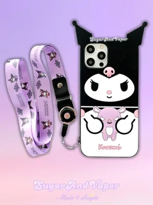 3D Sweet Devil Silicone iPhone Case with lanyard
