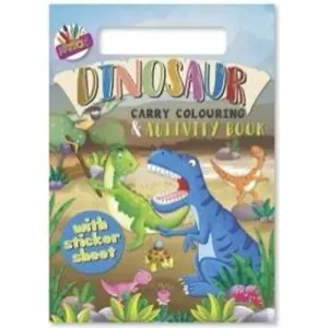 A4 Colouring Activity Set - Dinosaurs Fun Kids Cute Pictures Stickers