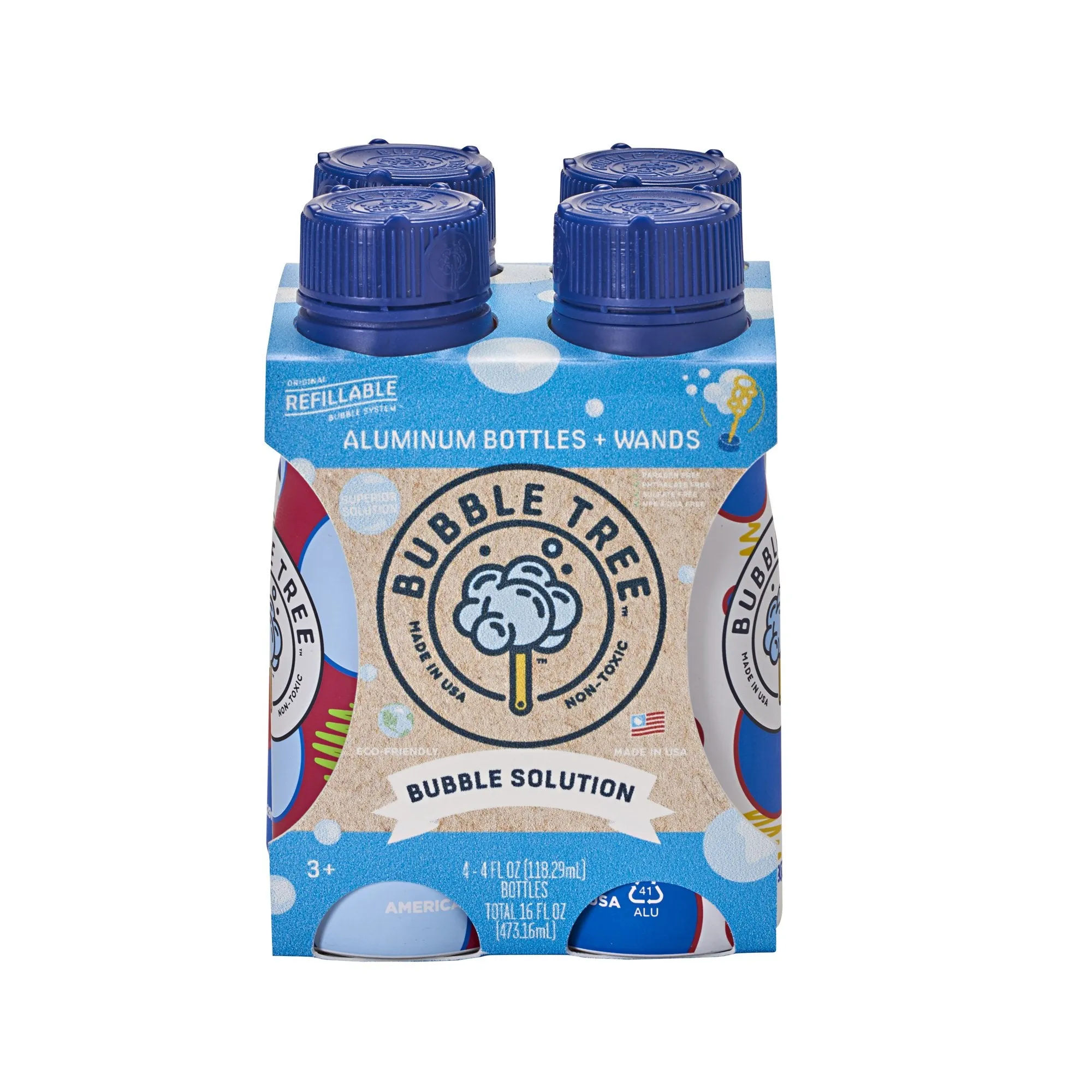 Aluminum Bubble Bottle 4-Pack