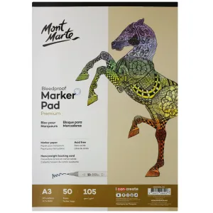 Bleedproof Marker Pad Premium 105gsm A3 (11.7 x 16.5in) 50 Sheets