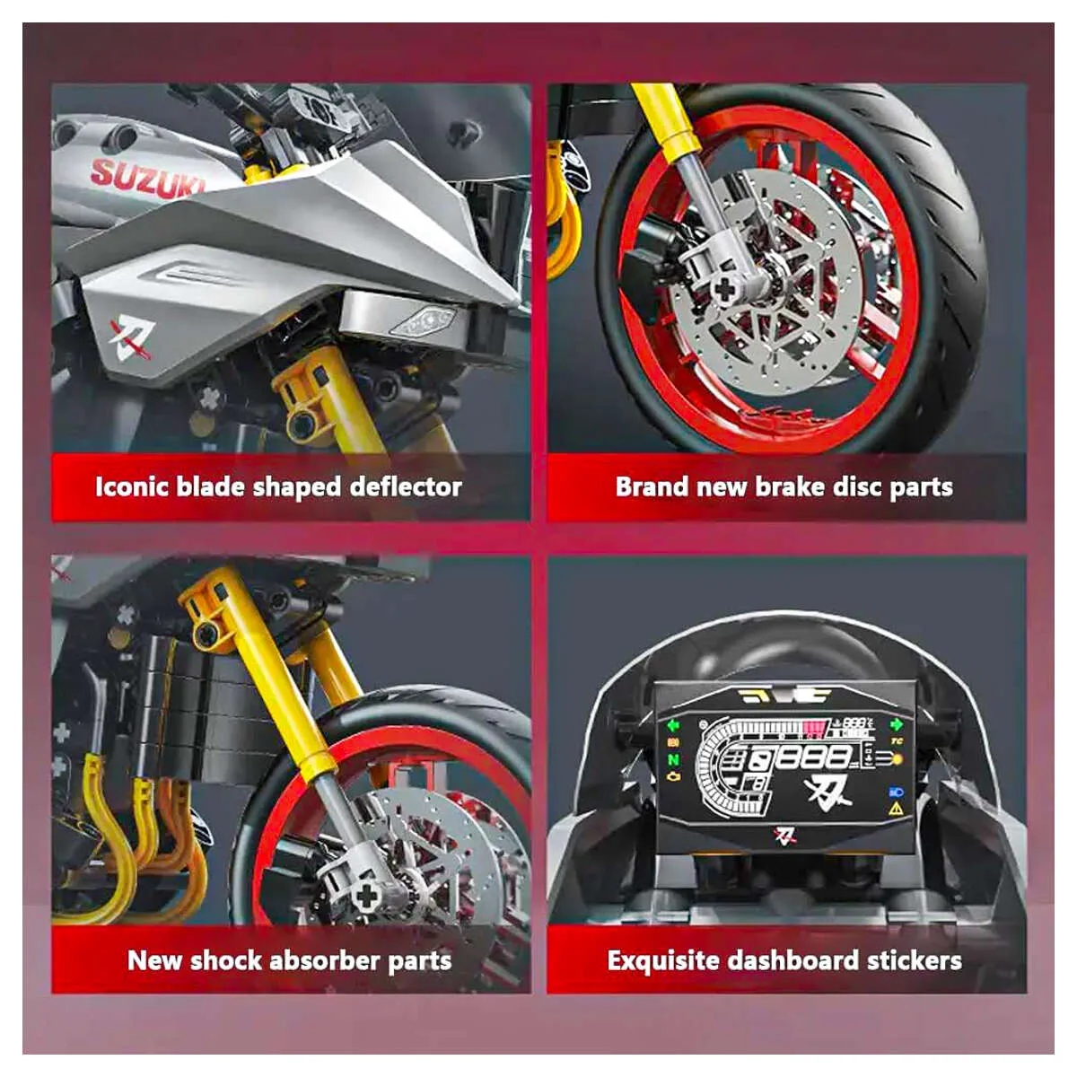 CaDa Suzuki Katana Motorcycle 1104 Piece Building Set