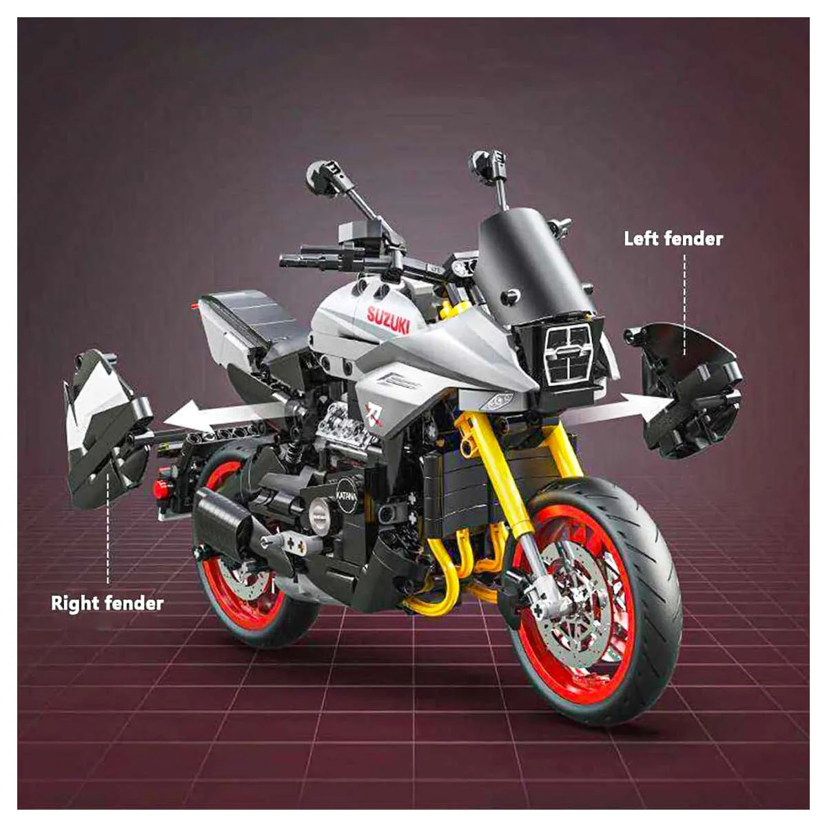 CaDa Suzuki Katana Motorcycle 1104 Piece Building Set
