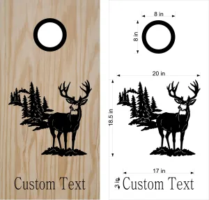 Cornhole Boards Decals Trees Buck Deer Set Boards Bean Bag Toss Sticker