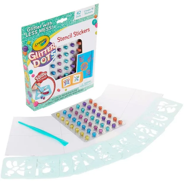 CRAYOLA GLITTER DOTS STENCIL STICKERS