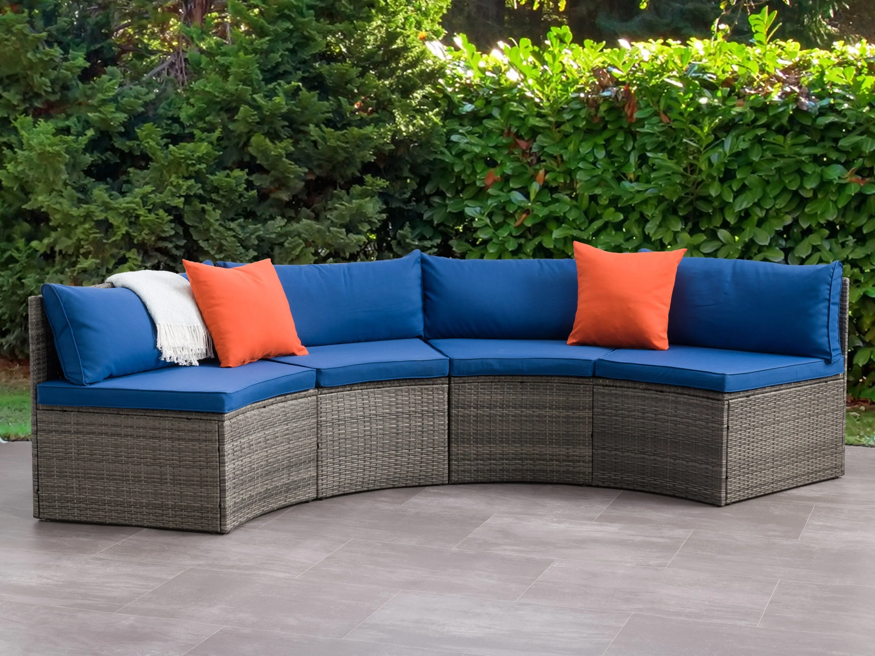 Curved Outdoor Sofa, 2pc