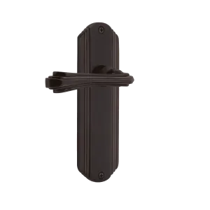 Deco Long Plate with Fleur Lever in Timeless Bronze