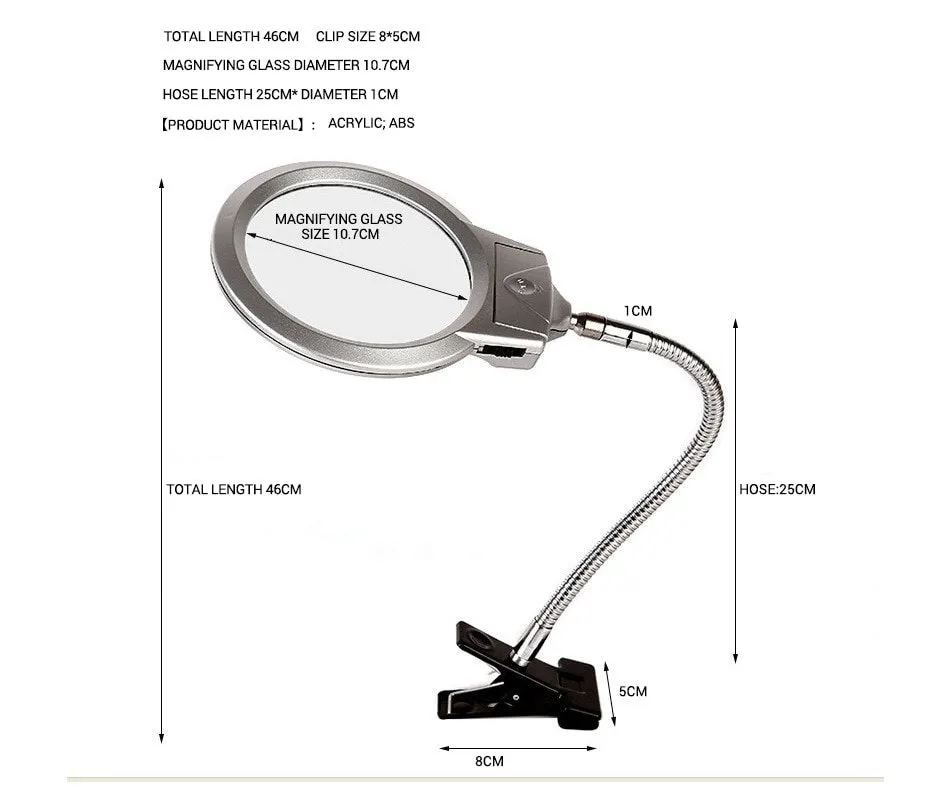 Diamond Painting Tool - Magnifier - LED Light Paint by Numbers Tools - Led Magnify Glass for Diamond Painting Art and Crafting