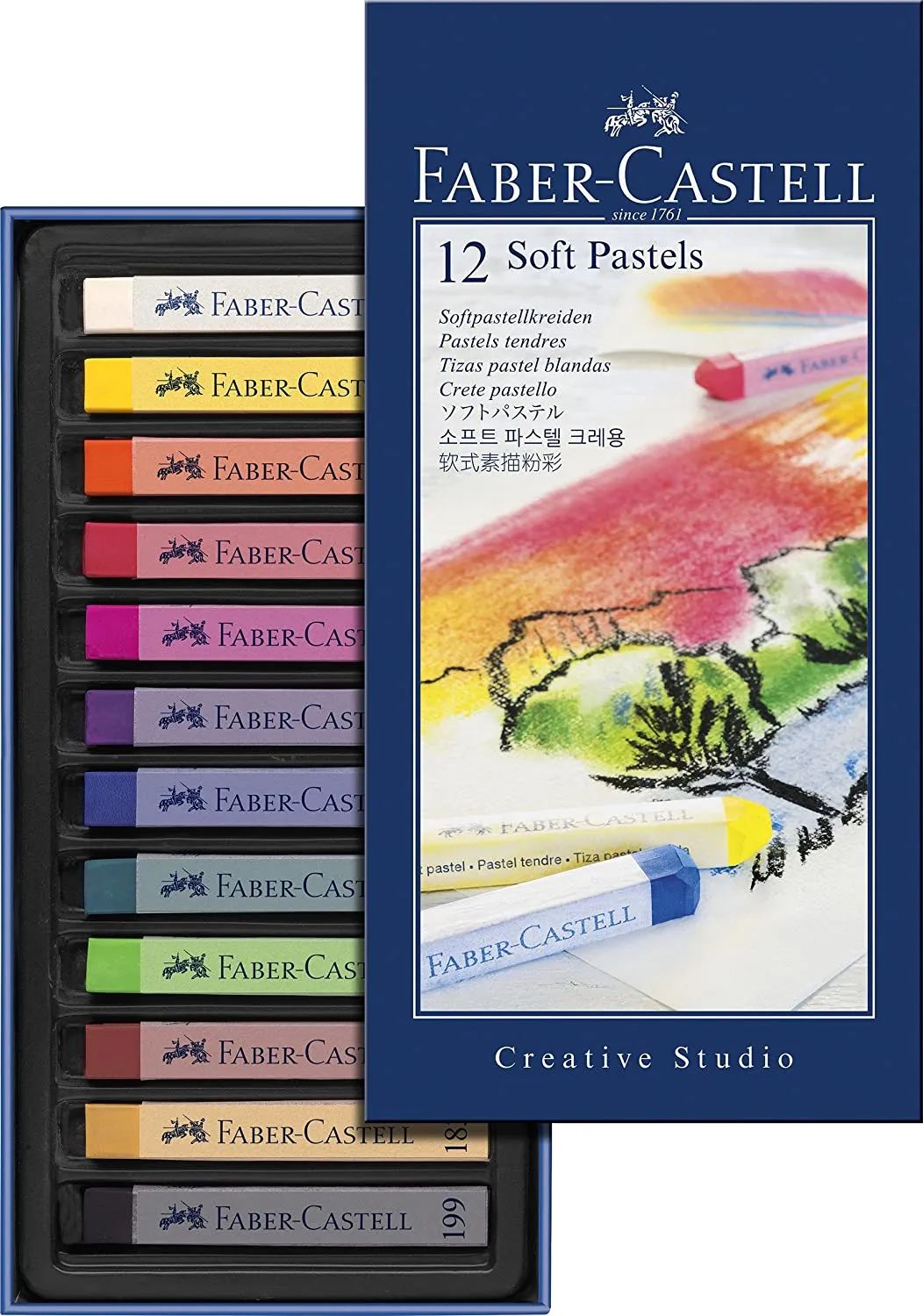FABER-CASTELL Creative Studio Soft Pastels Full Length Box of 12