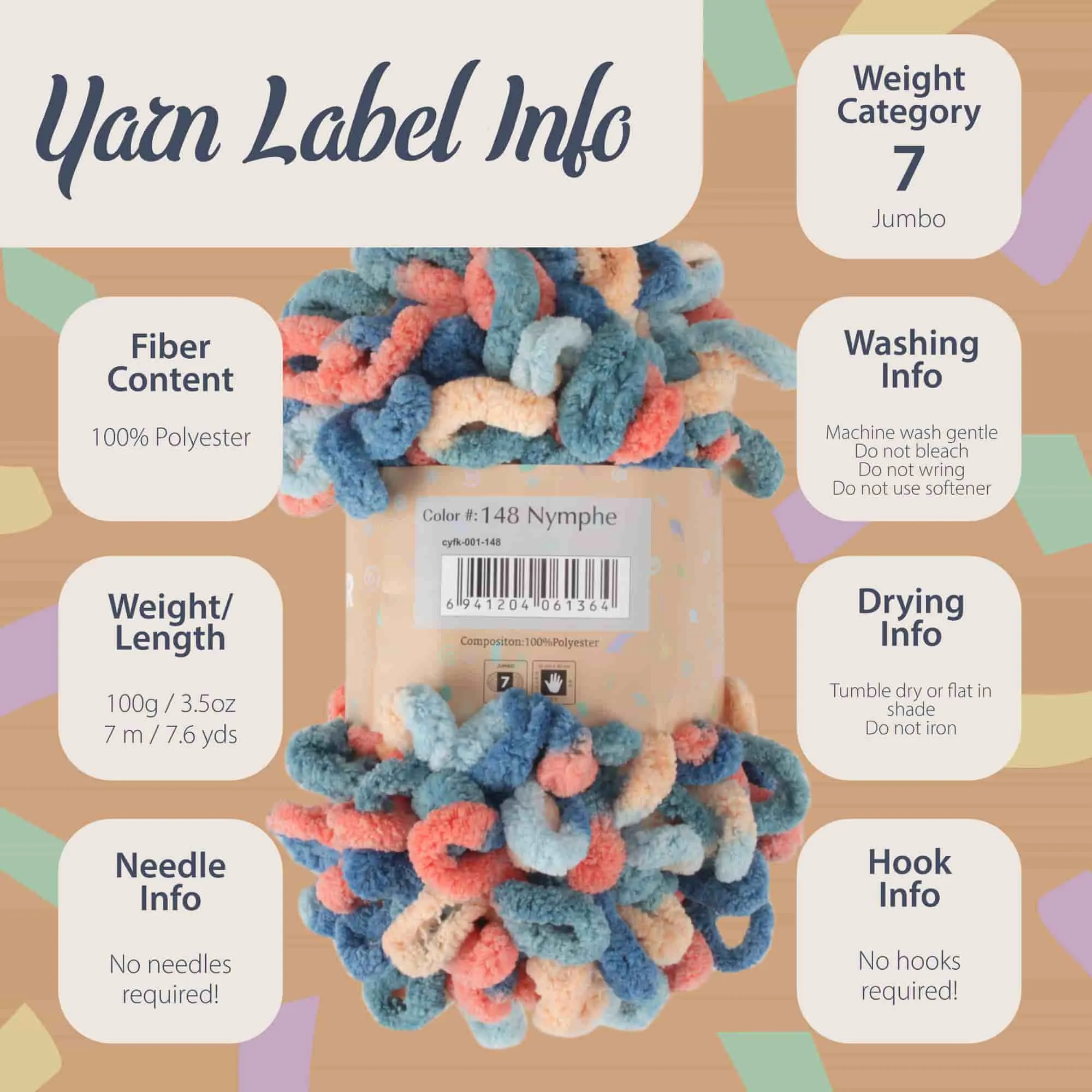 Fun Finger Loops Yarn: 5 Packs