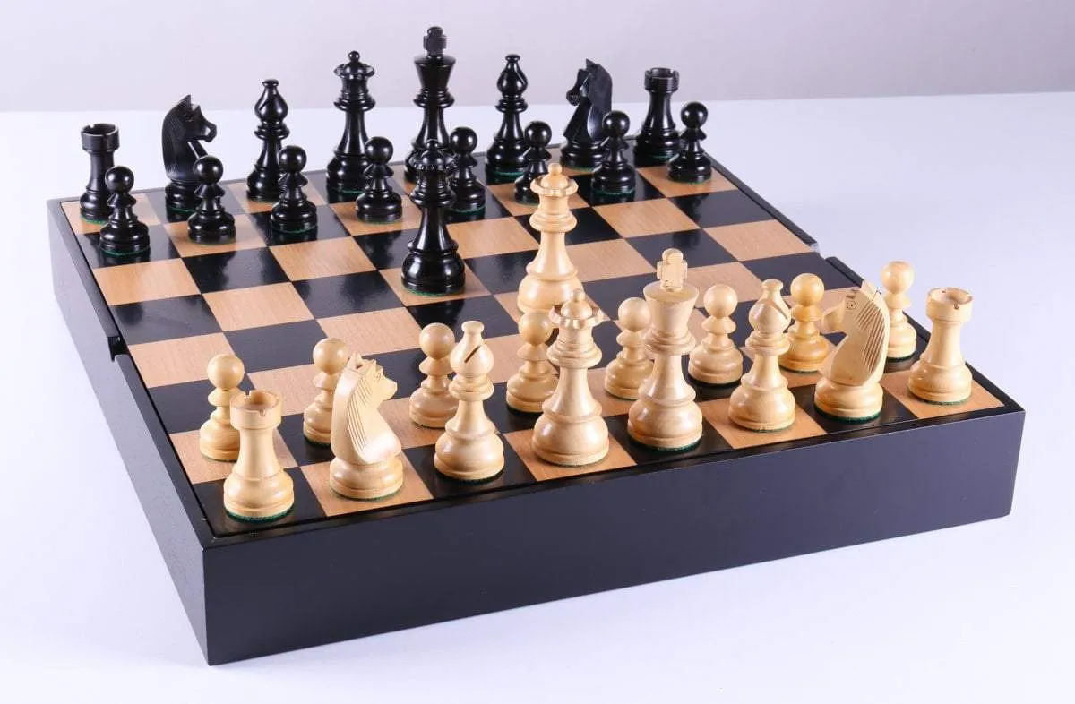 German Staunton Chessmen with Maple Storage Board