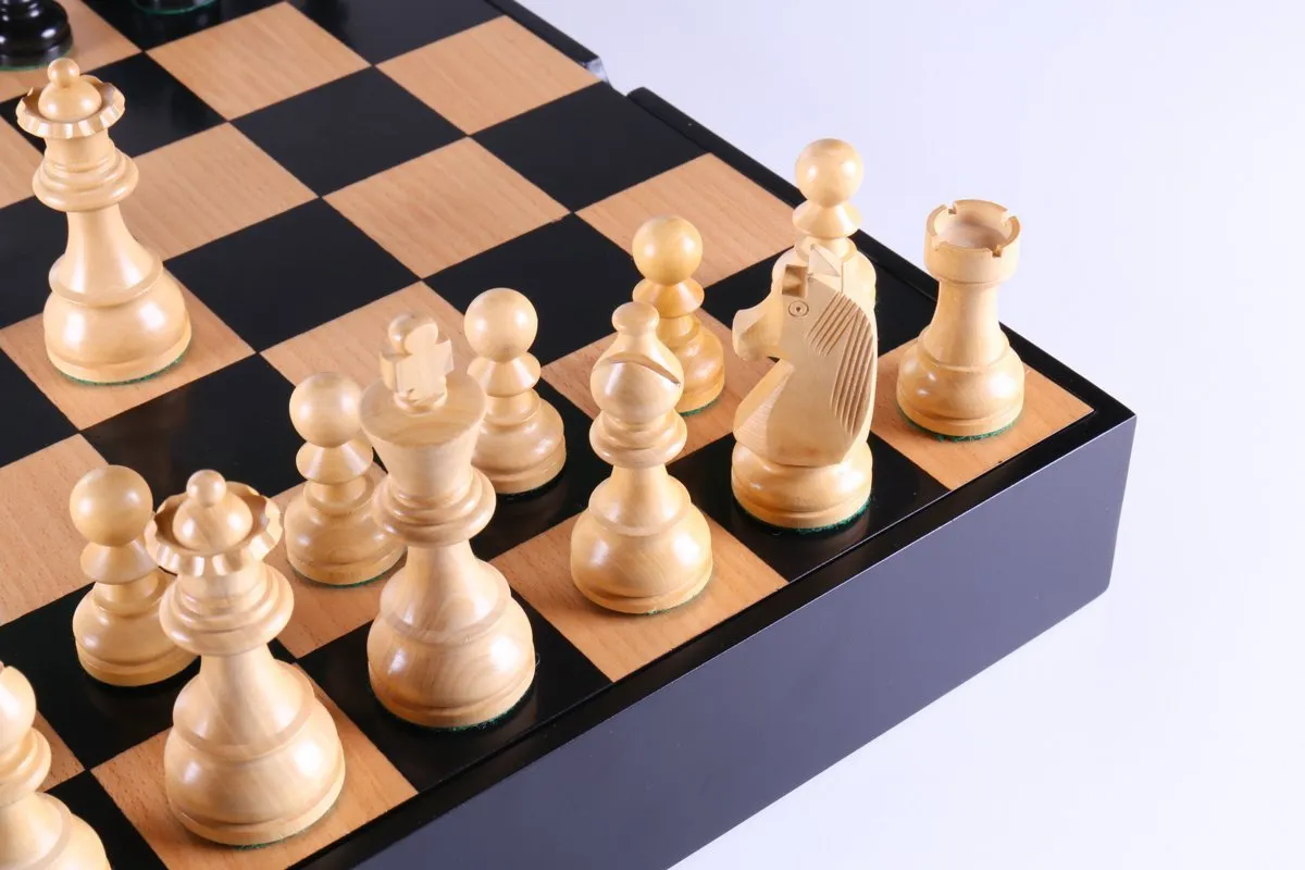 German Staunton Chessmen with Maple Storage Board