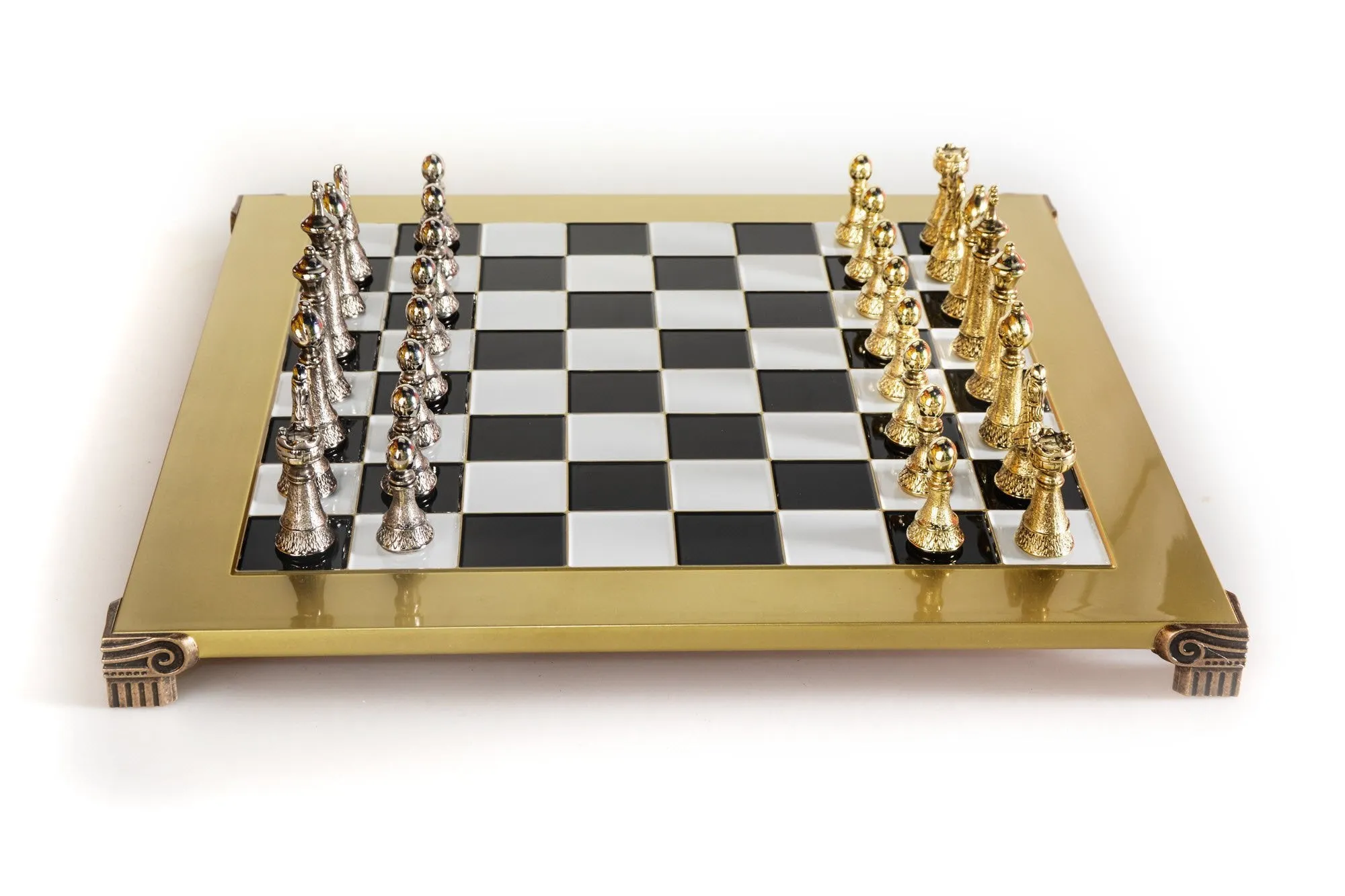 Gold and Silver Staunton Chess Set - 17"