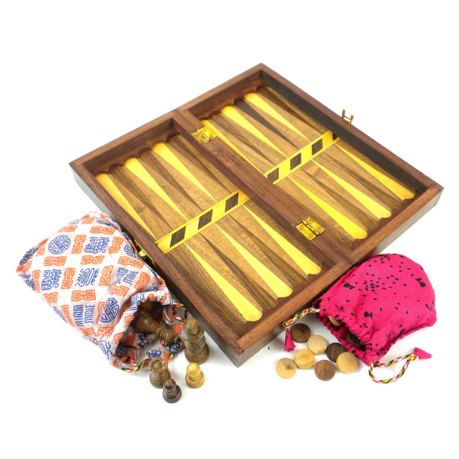 Handmade Folding Chess and Backgammon Game