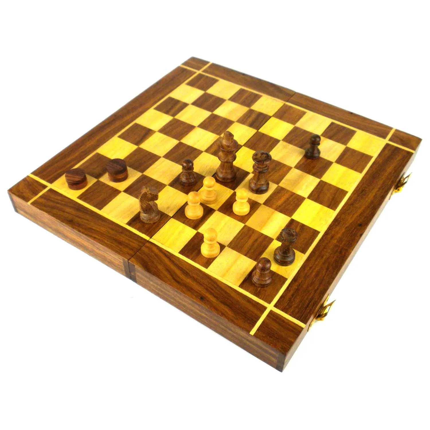 Handmade Folding Chess and Backgammon Game