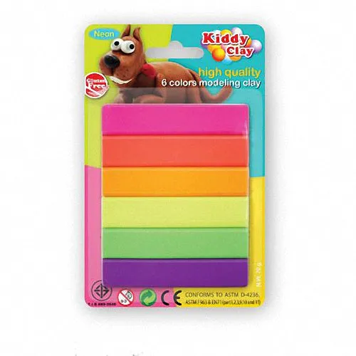 Kiddy Clay Modeling Clay set of 6 Neon Color 60g