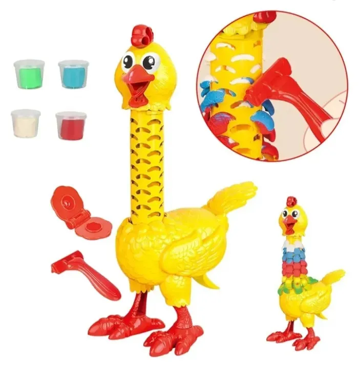 Kids Fun Feather Chicken Play Dough Set