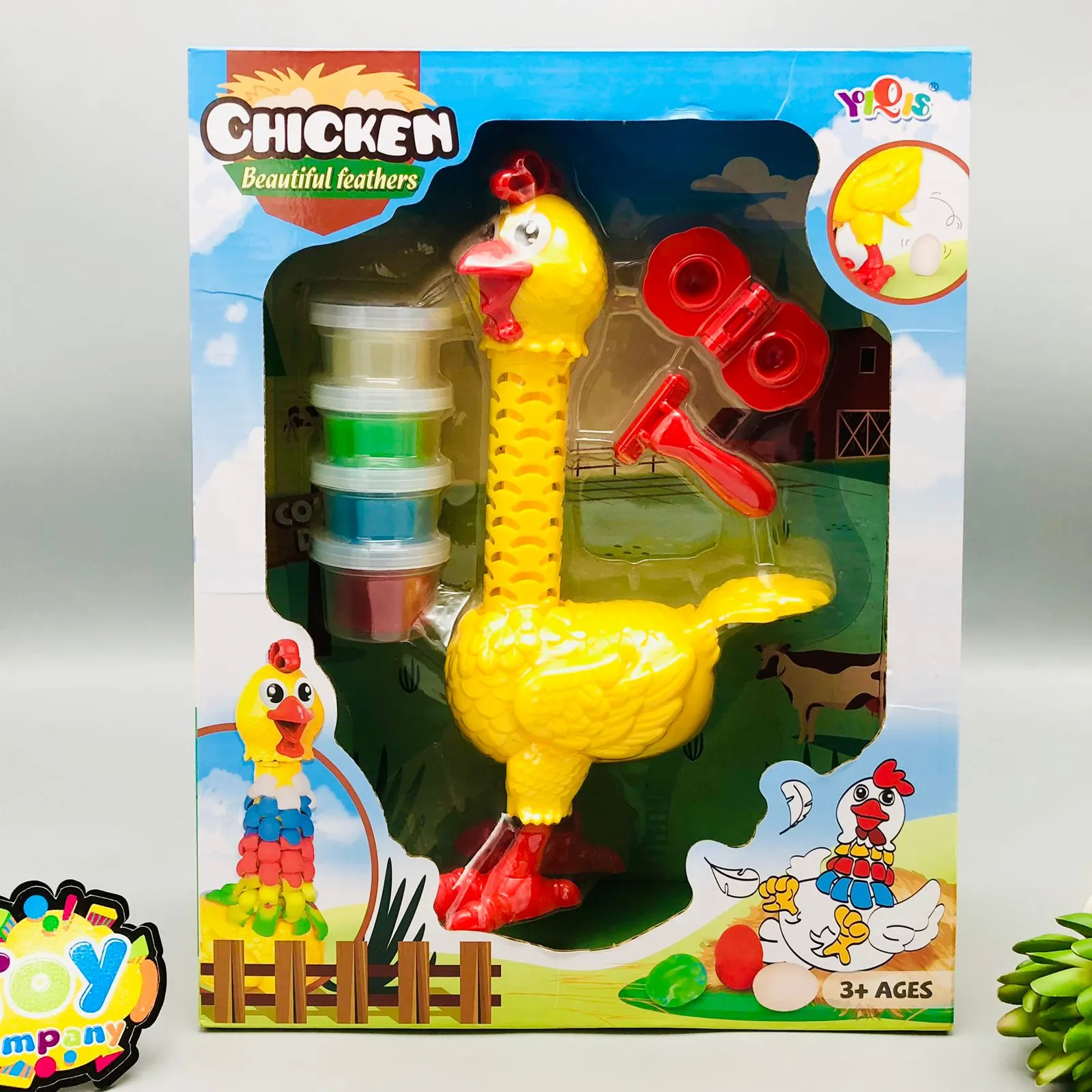 Kids Fun Feather Chicken Play Dough Set