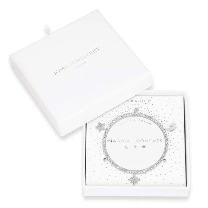 Life's A Charm Magical Moments Silver Charm 17.5cm Stretch Bracelet 3900