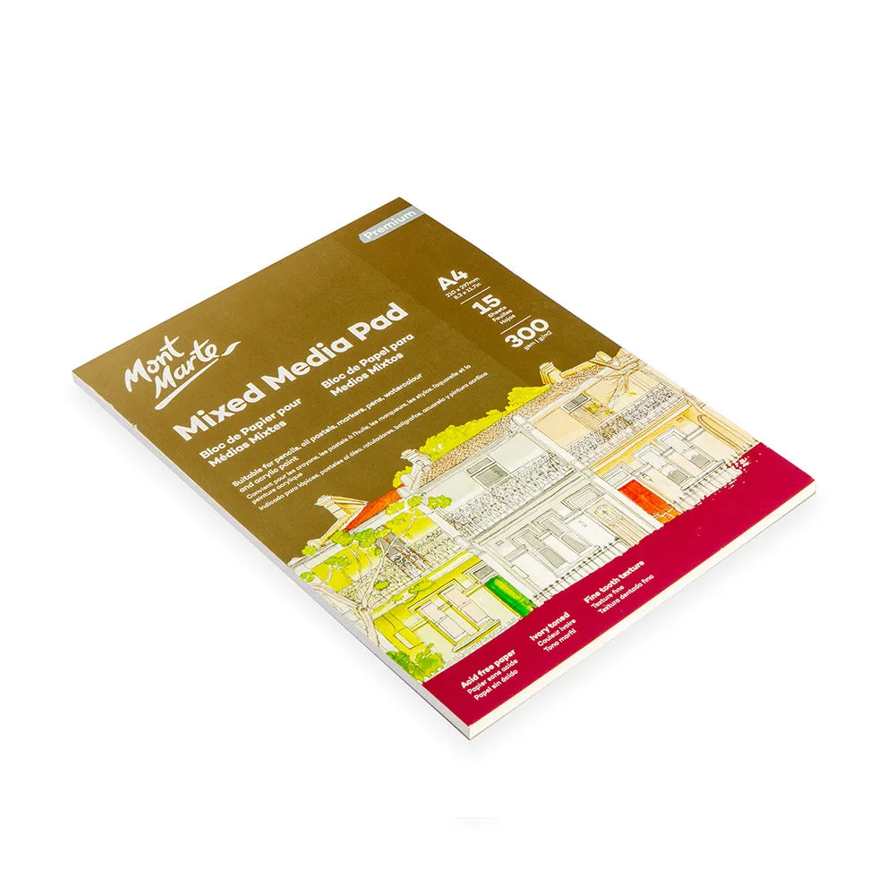 Mixed Media Pad Premium 300gsm A4 15 Sheets