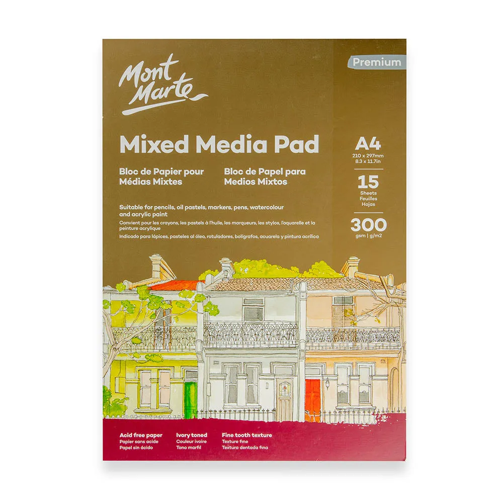 Mixed Media Pad Premium 300gsm A4 15 Sheets