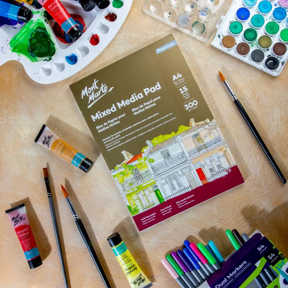 Mixed Media Pad Premium 300gsm A4 15 Sheets
