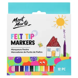 Mont marte Kids Felt Tip Markers 12pc - Basics