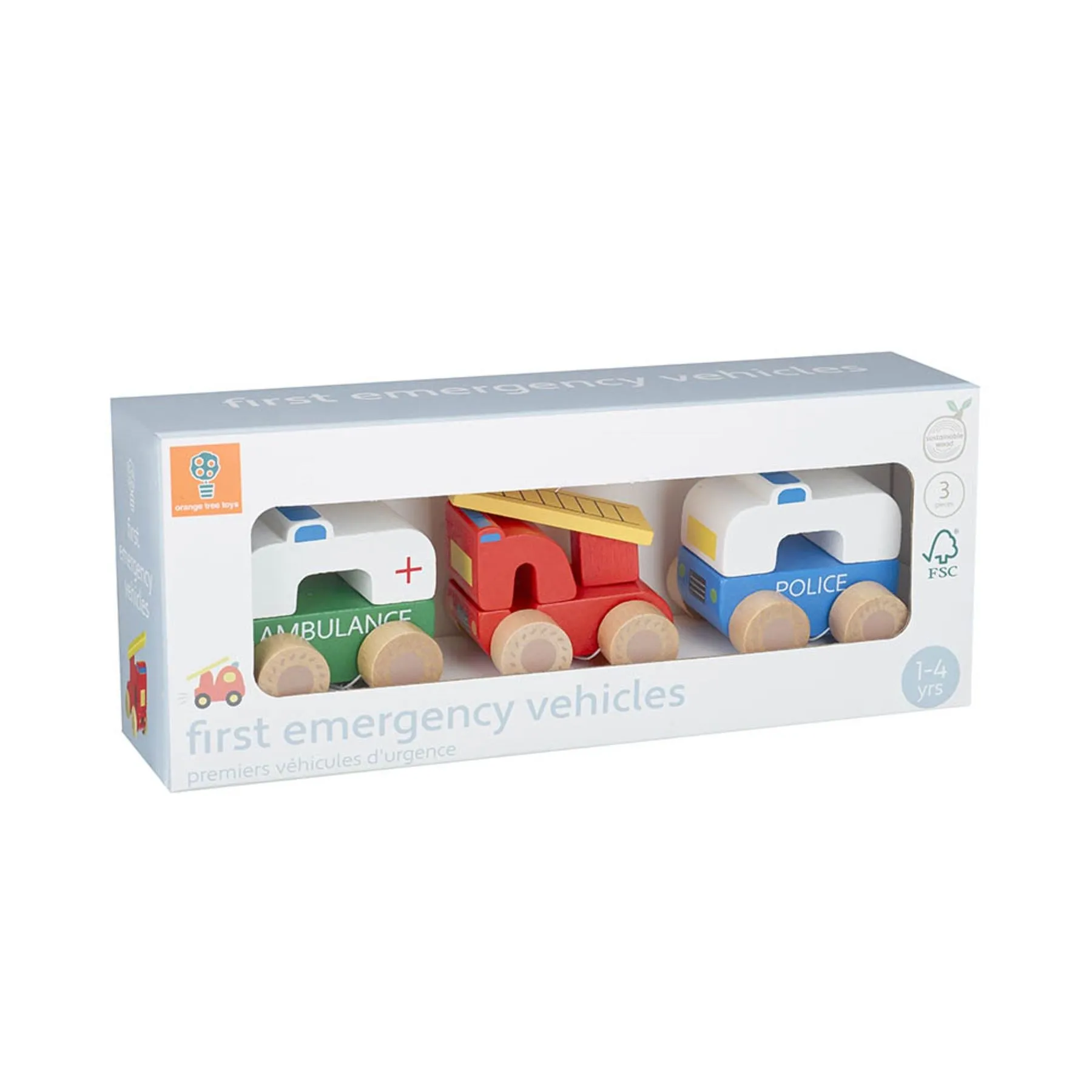 Orange Tree Toys Wooden First Emergency Vehicles