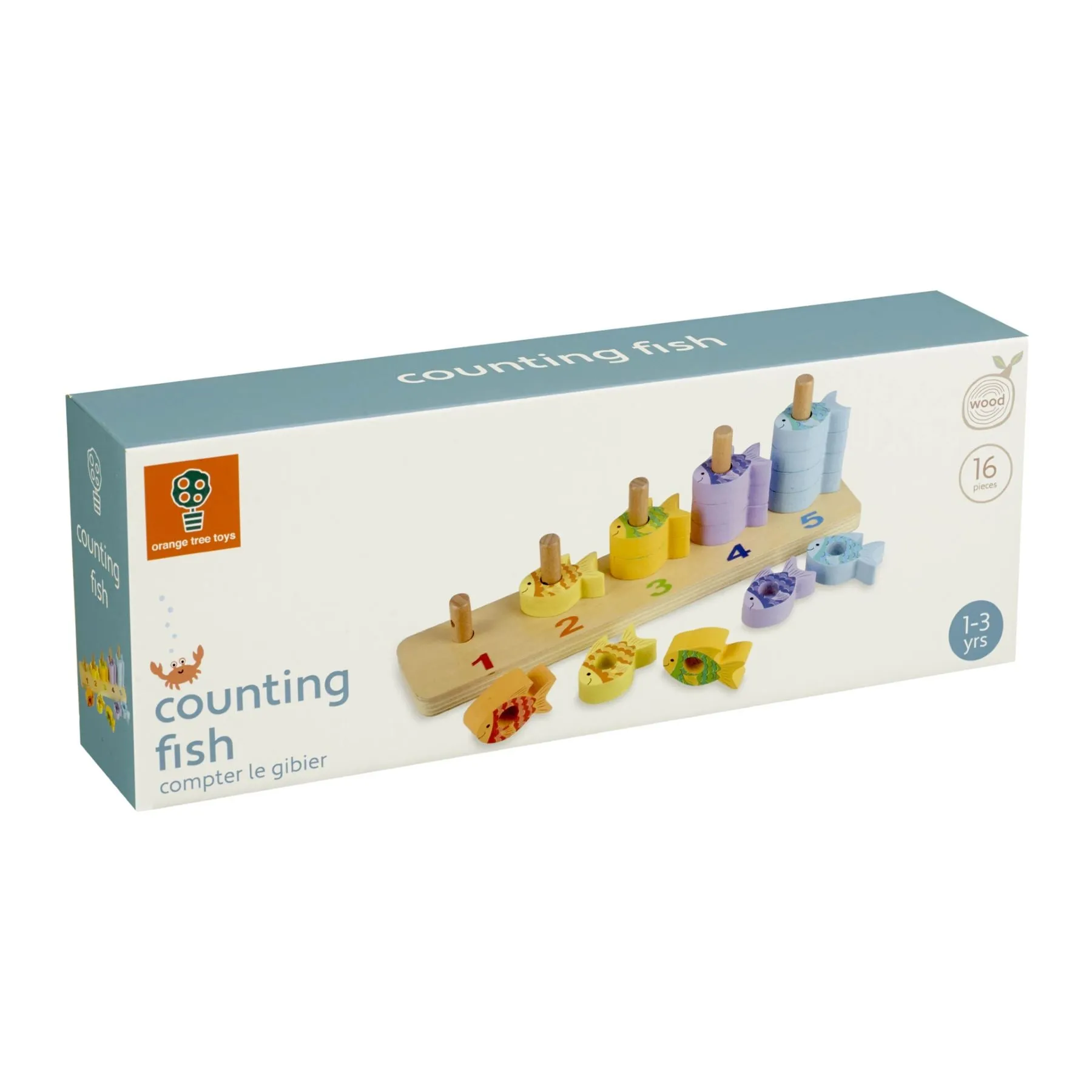 Orange Tree Toys Wooden Sea Life Counting Fish Game