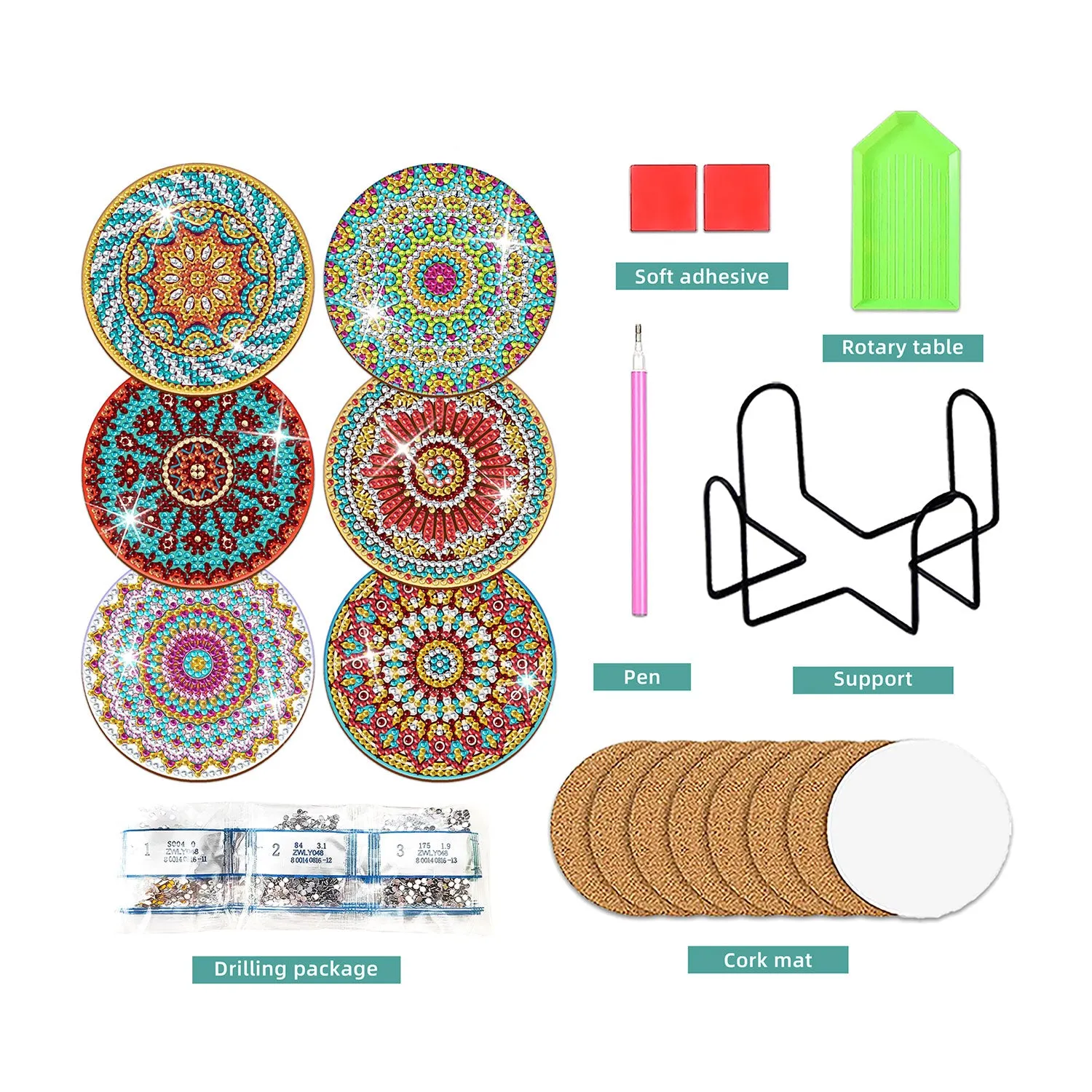 Poppy Crafts Diamond Coaster Kit #2 - Mandala #6