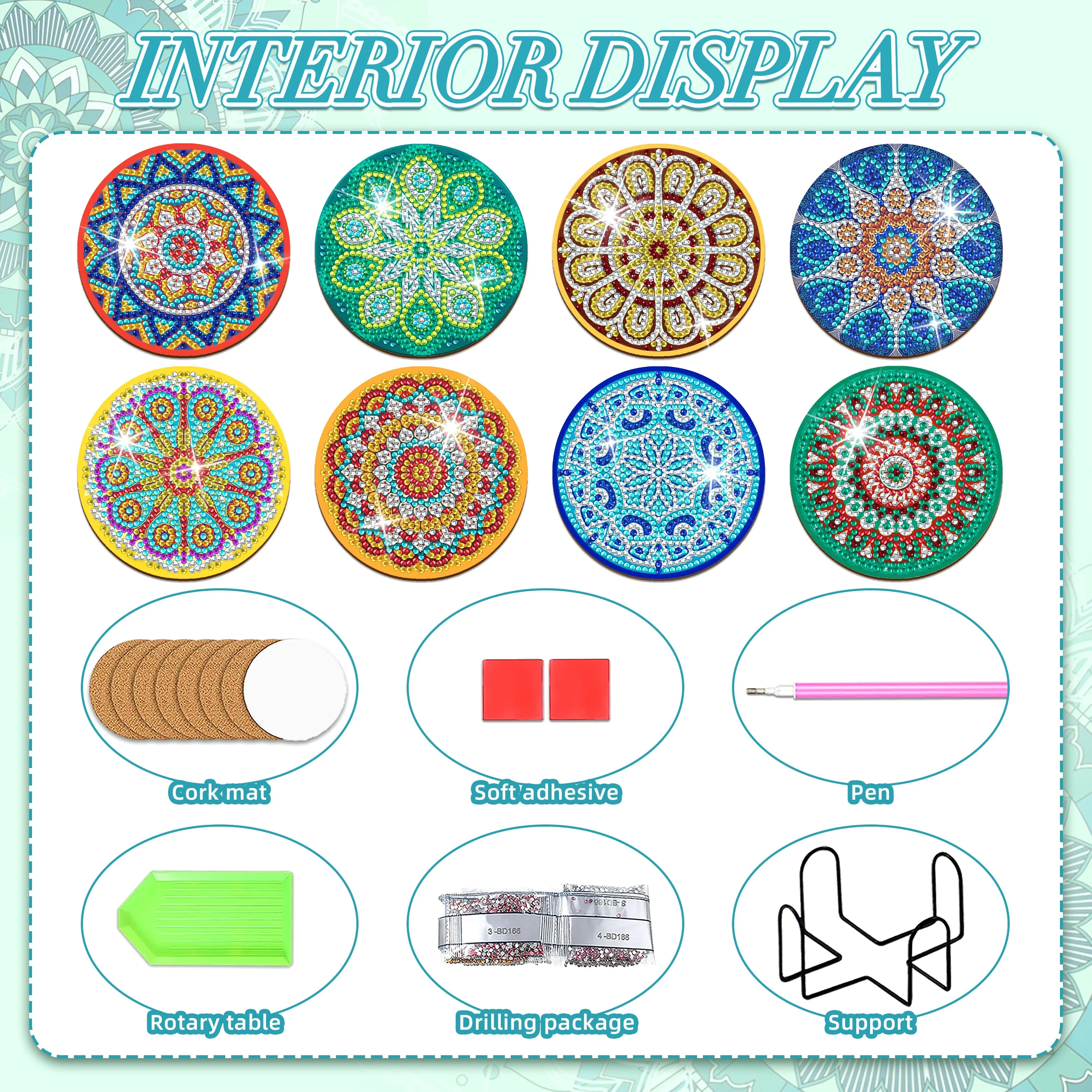 Poppy Crafts Diamond Coaster Kit #21 - Mandala #7