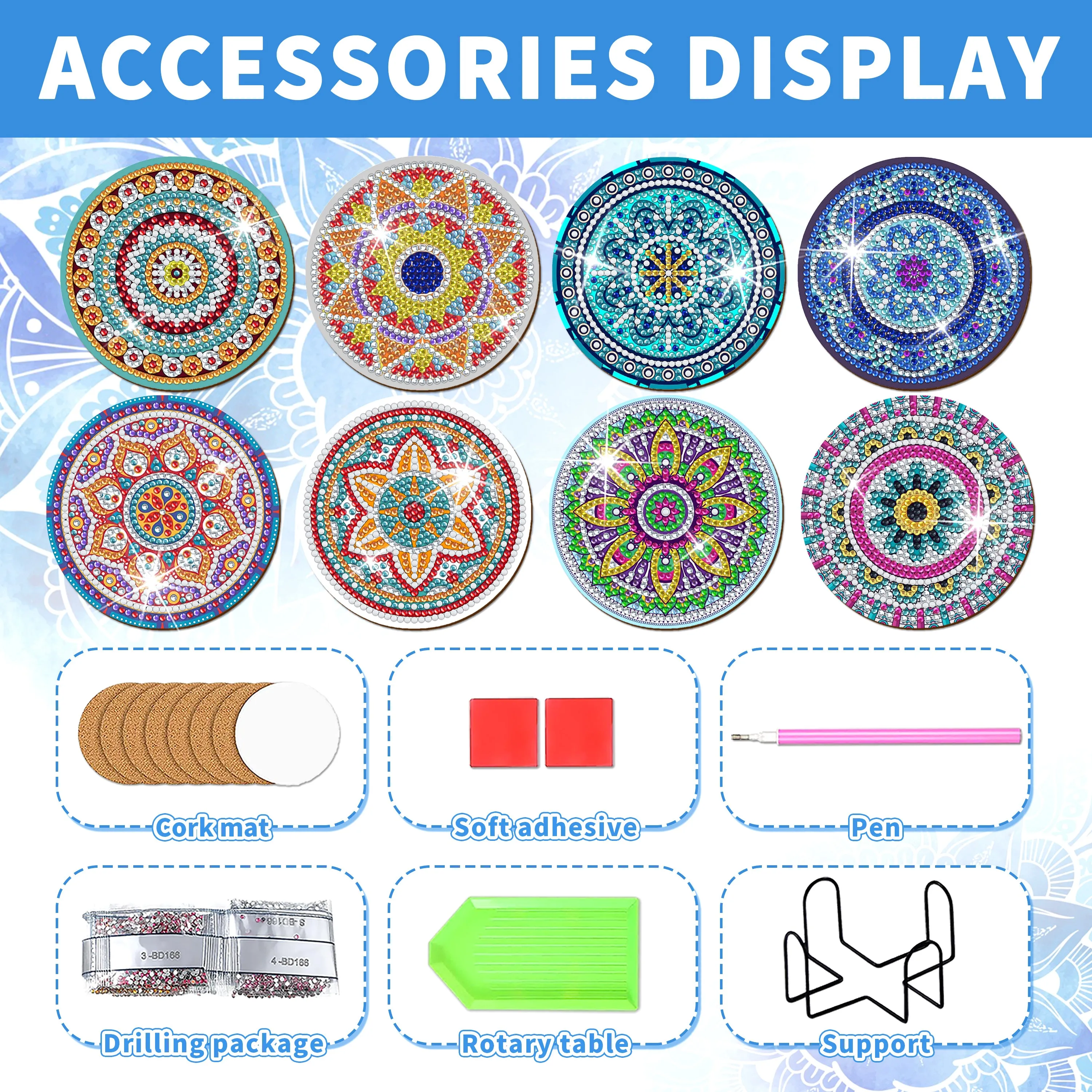 Poppy Crafts Diamond Coaster Kit #29 - Mandala #9