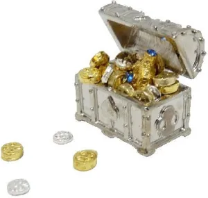 Silver Treasure Chest with Treasure