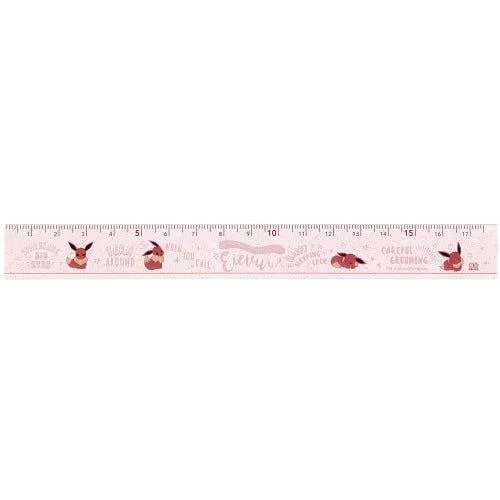 Sun-Star S40064 Pok?‡mon Pikachu Eevee Acrylic Pink Green 17cm Ruler