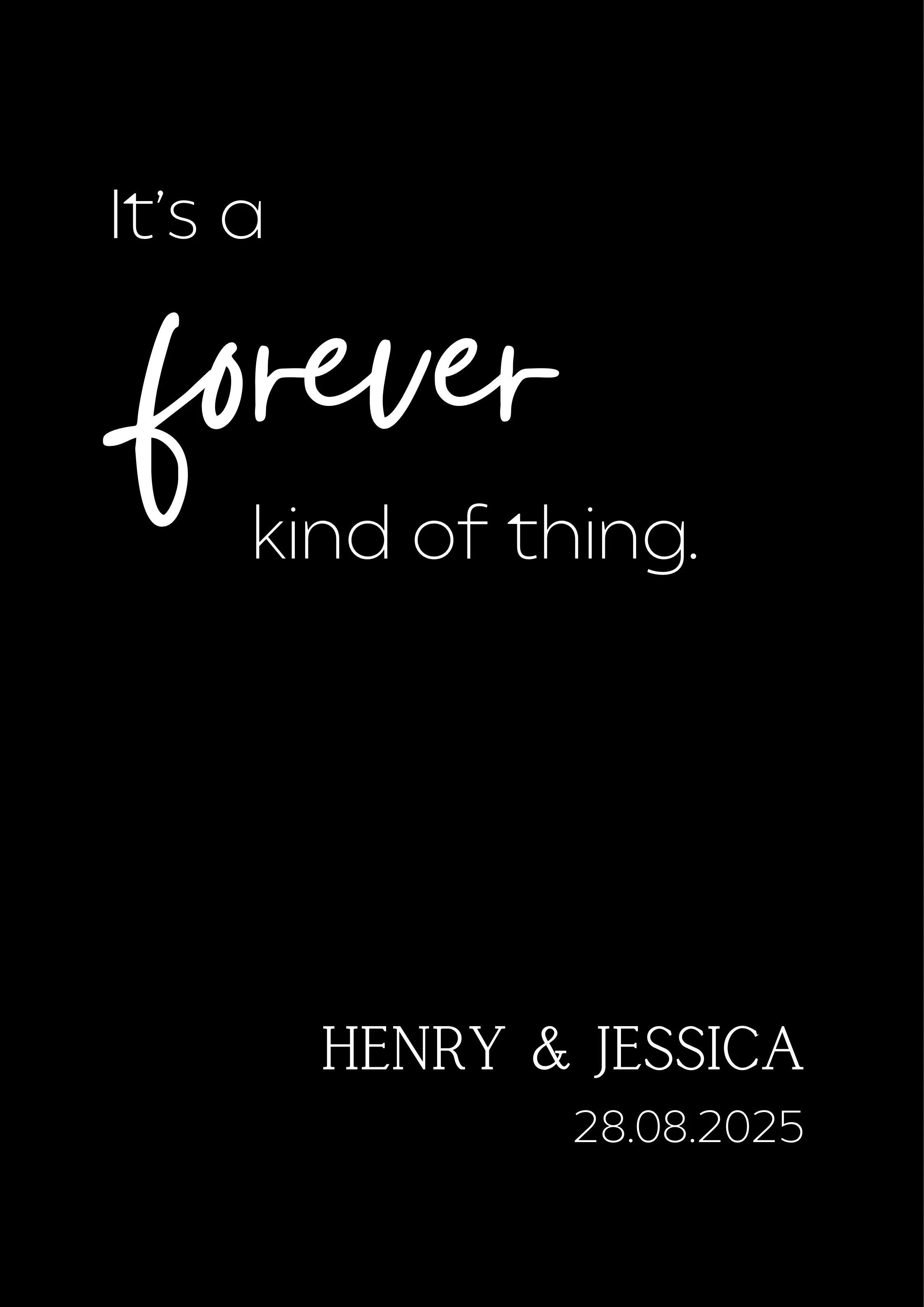 Timeless Black Forever Kind Of Thing Welcome Sign