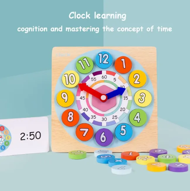 Two-In-One Wooden Digital Clock For Kids