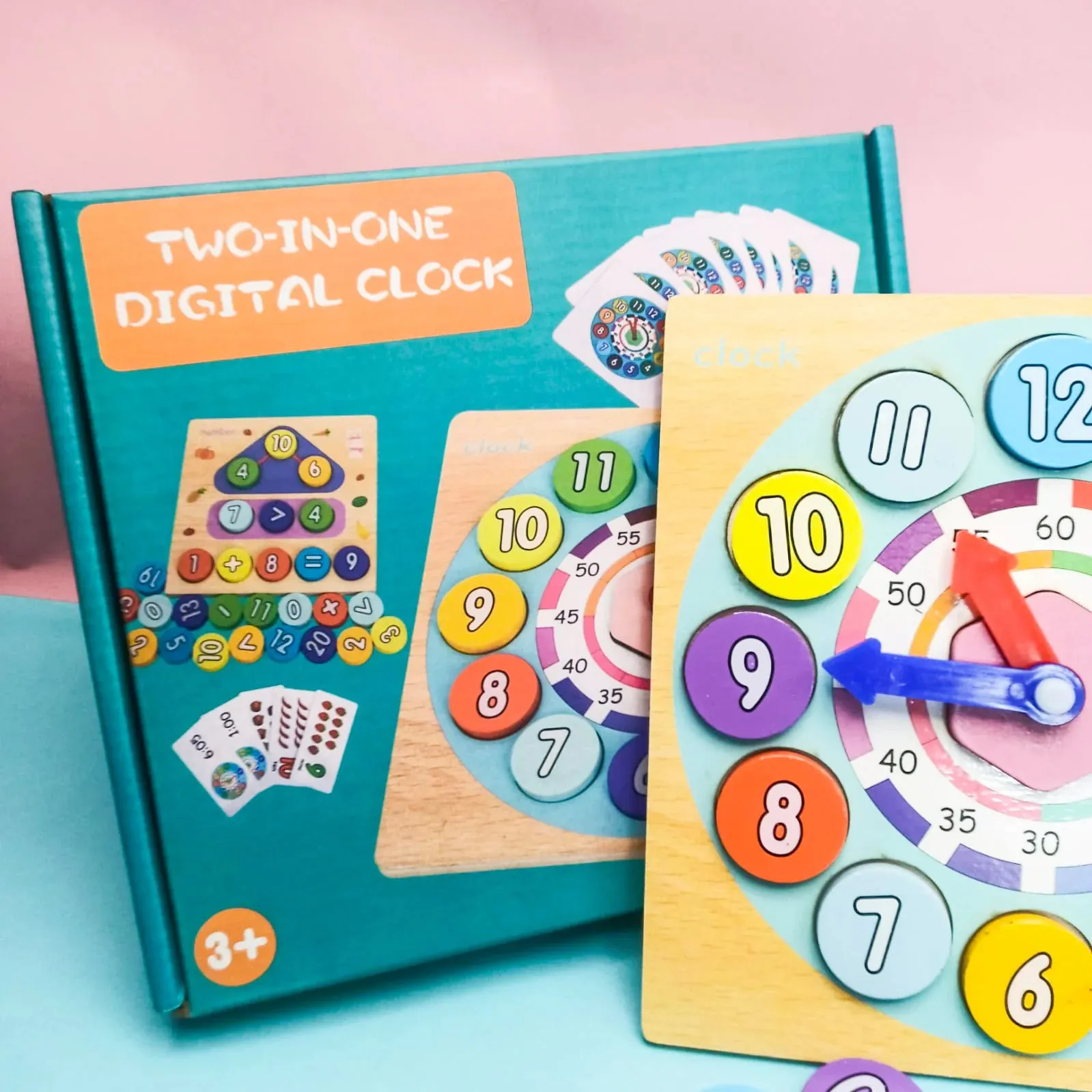 Two-In-One Wooden Digital Clock For Kids