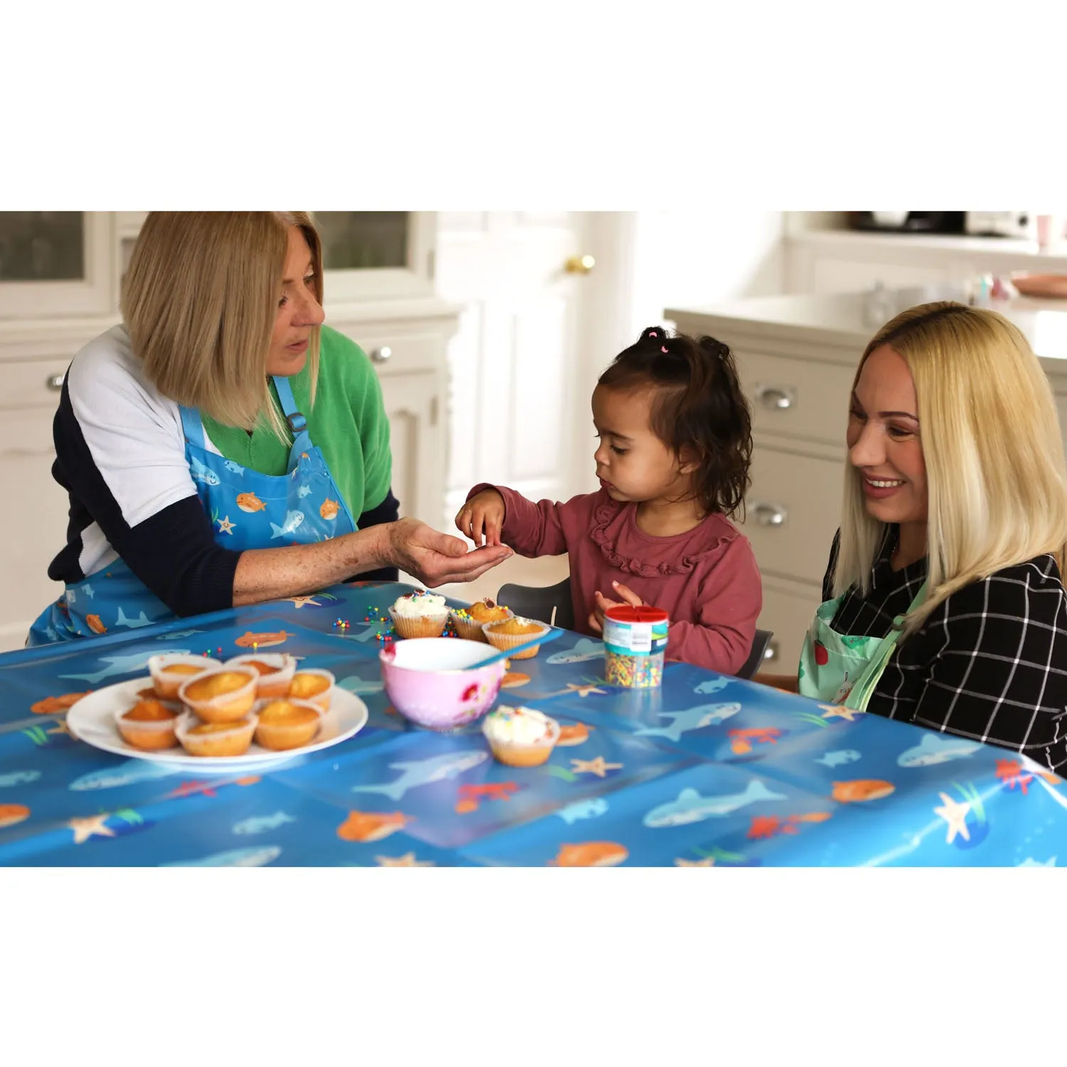 Wipeezee Splash Mat - Turquoise Blue Sea Creatures
